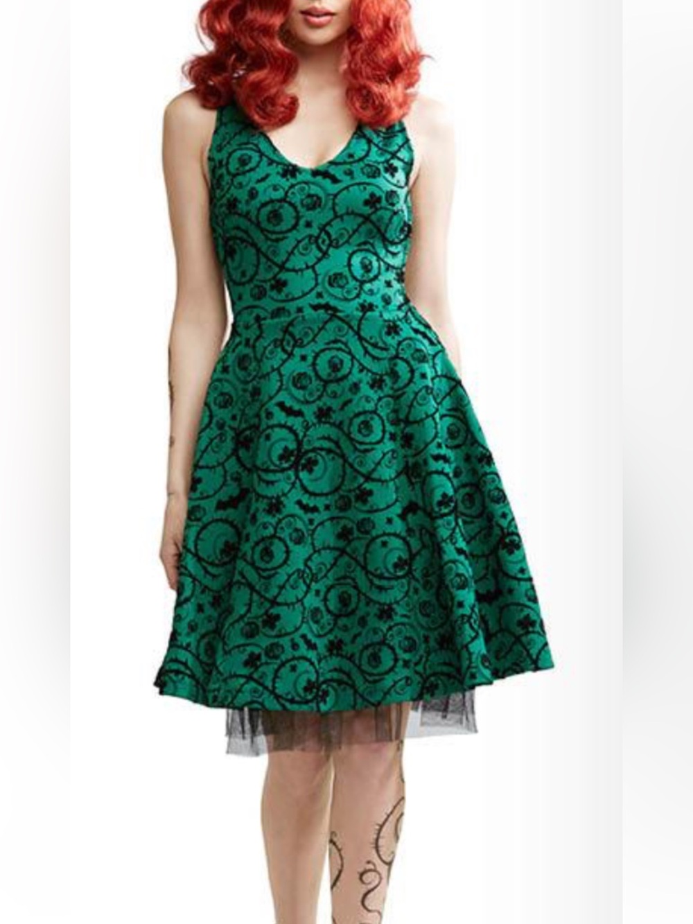 DC Comics Bombshells Poison Ivy Thorn & Bat Dress Green Black Hot Topic Large